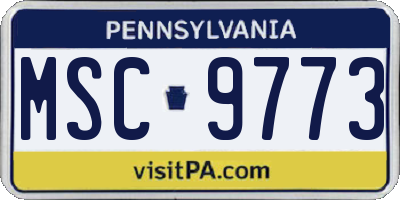 PA license plate MSC9773