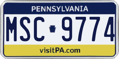 PA license plate MSC9774