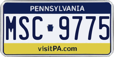 PA license plate MSC9775