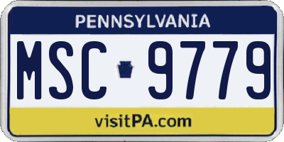 PA license plate MSC9779