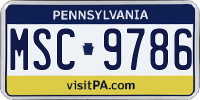PA license plate MSC9786