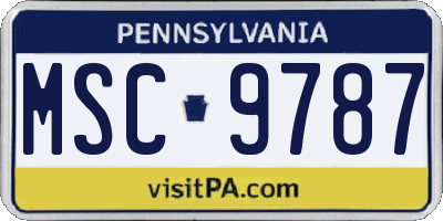 PA license plate MSC9787