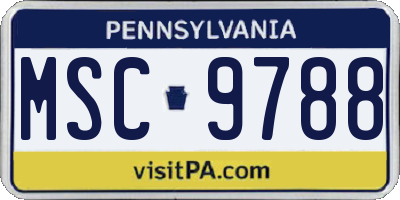 PA license plate MSC9788