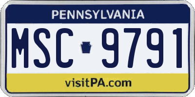 PA license plate MSC9791