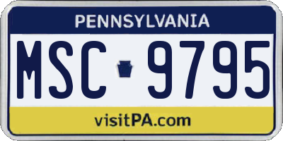 PA license plate MSC9795