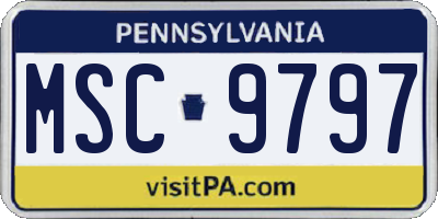 PA license plate MSC9797