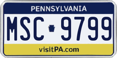 PA license plate MSC9799