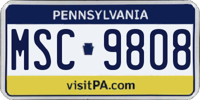 PA license plate MSC9808