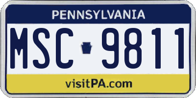 PA license plate MSC9811