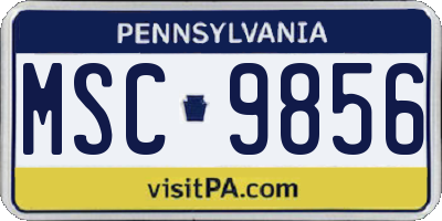 PA license plate MSC9856