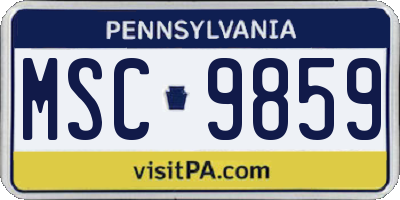 PA license plate MSC9859