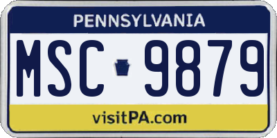 PA license plate MSC9879