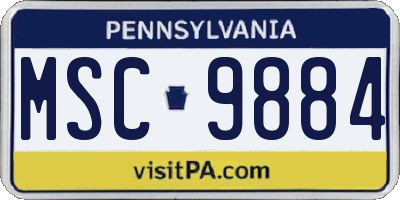 PA license plate MSC9884