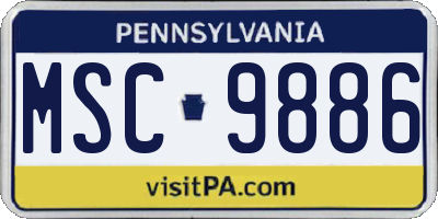 PA license plate MSC9886