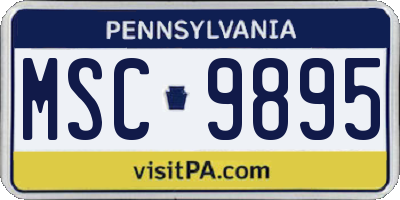 PA license plate MSC9895