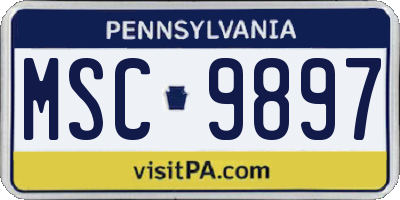 PA license plate MSC9897