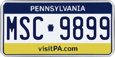 PA license plate MSC9899