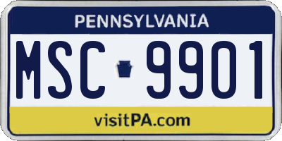 PA license plate MSC9901
