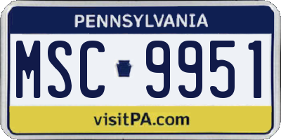 PA license plate MSC9951