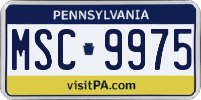 PA license plate MSC9975