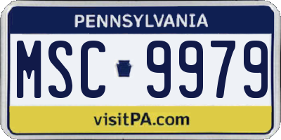 PA license plate MSC9979