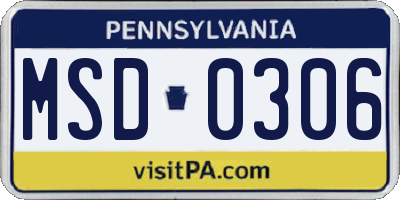 PA license plate MSD0306