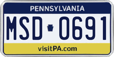 PA license plate MSD0691