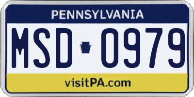 PA license plate MSD0979