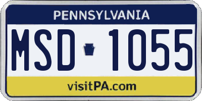 PA license plate MSD1055
