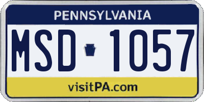 PA license plate MSD1057