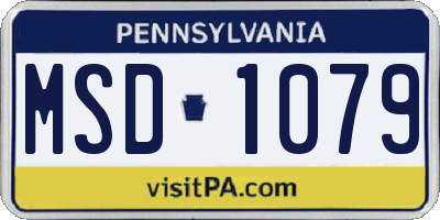 PA license plate MSD1079