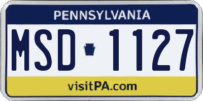 PA license plate MSD1127