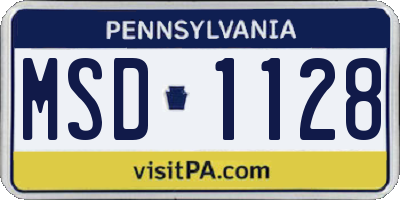 PA license plate MSD1128