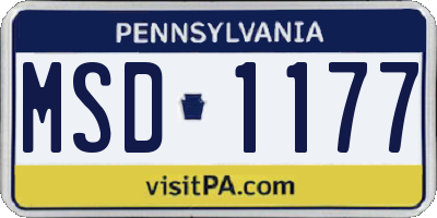 PA license plate MSD1177