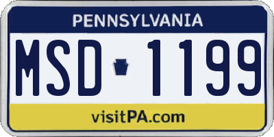 PA license plate MSD1199