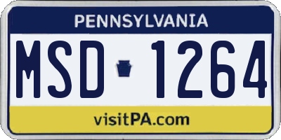 PA license plate MSD1264
