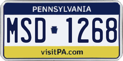 PA license plate MSD1268