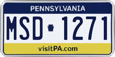 PA license plate MSD1271
