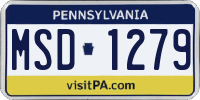 PA license plate MSD1279
