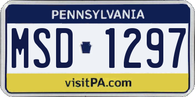 PA license plate MSD1297