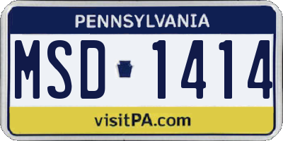 PA license plate MSD1414