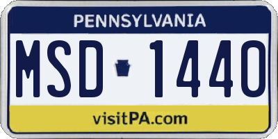 PA license plate MSD1440
