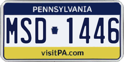 PA license plate MSD1446