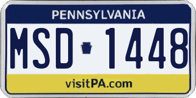 PA license plate MSD1448