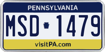 PA license plate MSD1479