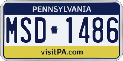 PA license plate MSD1486