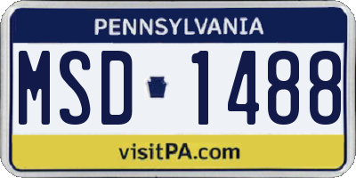 PA license plate MSD1488
