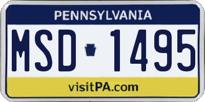 PA license plate MSD1495