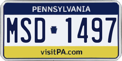 PA license plate MSD1497