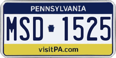 PA license plate MSD1525